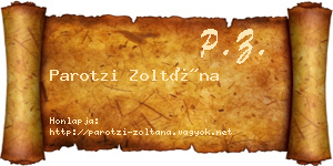 Parotzi Zoltána névjegykártya